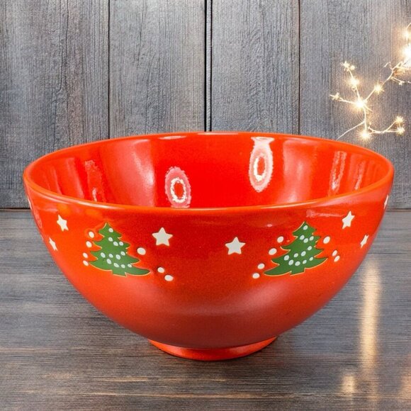 WAECHTERSBACH Other - Vintage Large Waechtersbach Red Serving Bowl Dish Christmas Tree West Germany